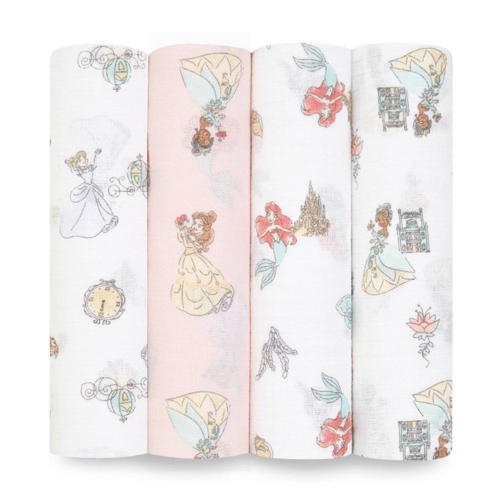 aden + anais Disney Princess Swaddle Set - Pink and White